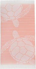 SOFE H&L | LINVIA Foutah Quick Dry Beach Towel Pack of 1 (35” x 70”) CARETTA - Coral | Lightweight, Premium, Fade Resistant, Durable | Travel Towel, Turkish Beach Towel with Shoulder Strap