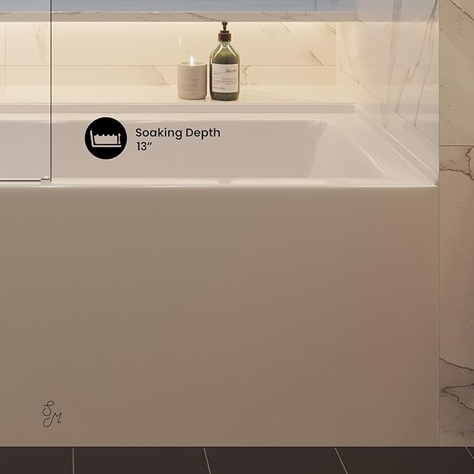 Voltaire 60" X 32" Left-Hand Drain Alcove Bathtub with Apron
