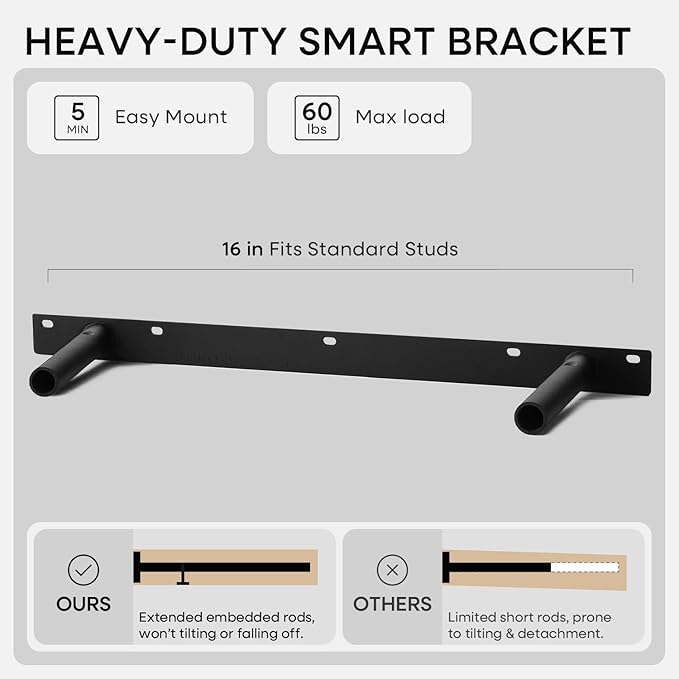 Homeforia 24 inch Golden Oak Floating Shelf, High End Solid Real Wood 24inch Small Floating Shelves for Wall Mounted, Oak Wooden 24in Floating Shelves, Heavy Duty Bracket, 24 X 6.5 X 1.75 in, Set of 2