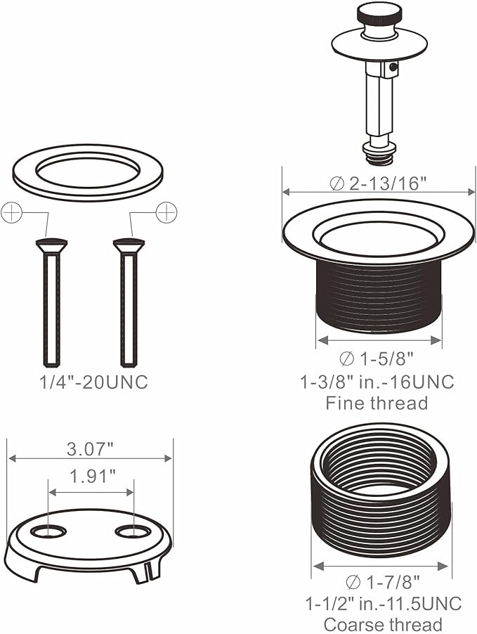 Bathtub Tub Drain Conversion Kit Assembly, Wellup Lift and Turn Twist Tub Drain Trim Kit with Two-Hole Overflow Faceplate, Brushed Nickel