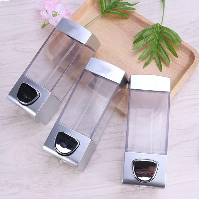 ARTIBETTER Wall-Mounted Shampoo Dispenser and Shower Gel Pump, Three-Chamber Lotion Dispenser Bottle with Spring Release, Bathroom Soap Conditioner Holder for Residential and Commercial Use