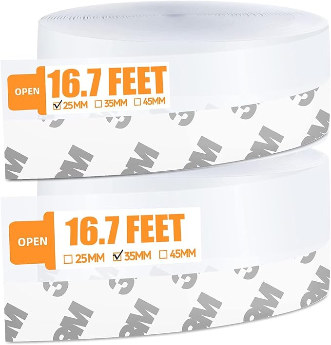 33.5 FT Weather Stripping Door Seal Strip,Shower Door Bottom Seal,Self Adhesive Door Insulation Strip for Door Frame,Windows and Shower Glass Gaps (Transparent, 25+35mm)