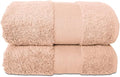 Hencely Luxury Hand Towel - Set of 2 (16x28 Inches) - Soft Turkish Cotton, Absorbent, Quick-Drying Face, Body, Kitchen, and Bathroom Towel (Hand Towels 2 Pack, Peach)