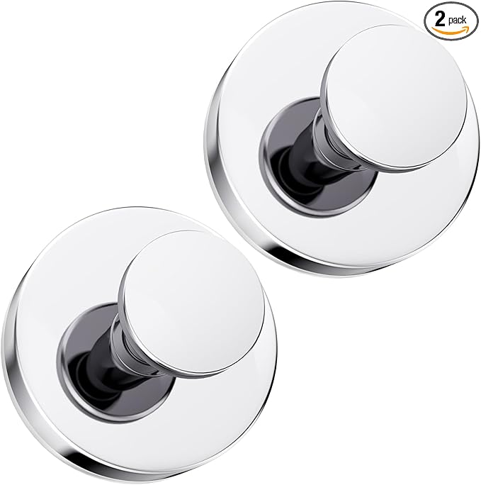 Suction Cup Hooks for Shower, Bathrooms Wall, Glass Door, Mirror, Kitchen–Towel, Robes, Coat, Hanging up to 15 lbs No-Drill Suction Hooks–Waterproof & Rustproof (Chrome, 2 PCS)