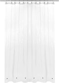 Barossa Design Extra Long Shower Curtain or Liner 72x80-6 Magnets on Bottom, PEVA, Waterproof, PVC Free, Metal Grommets - 72 x 80 Inches, Clear