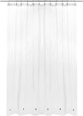Barossa Design Plastic Shower Curtain Liner 69" x 70" with 6 Magnets - Waterproof PEVA Shower Liner for Standard Size Bathroom, PVC Free, Metal Grommets - Clear, 69X70