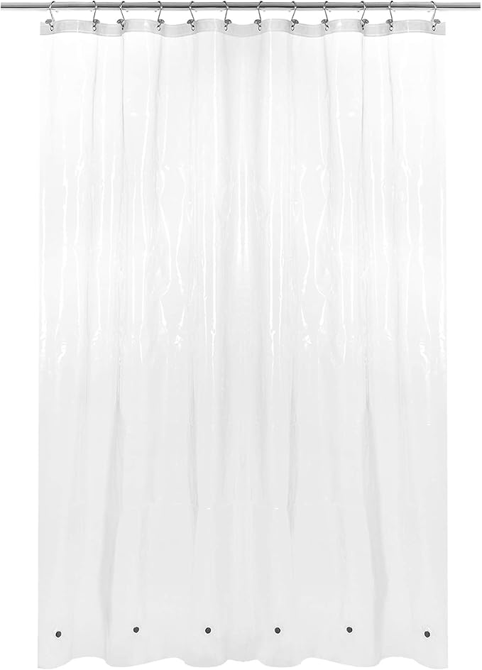 Barossa Design X-Long Shower Curtain Liner with 6 Magnets - 72" x 92", Waterproof PEVA Shower Liner for Bathroom, PVC Free, Metal Grommets - Clear, 72X92