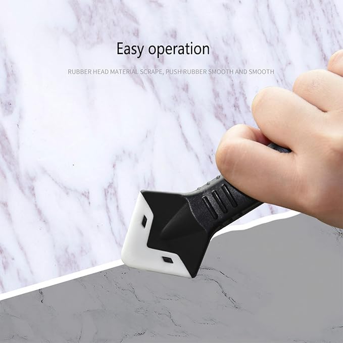 Multifunctional 3-in-1 Silicone Caulking Tool kit - The Ultimate Tile Joint Treatment Tool for Cleaning, Leveling, Seam Pressing, Shaping and Edge Finishing (Plastic Scouring Blade)