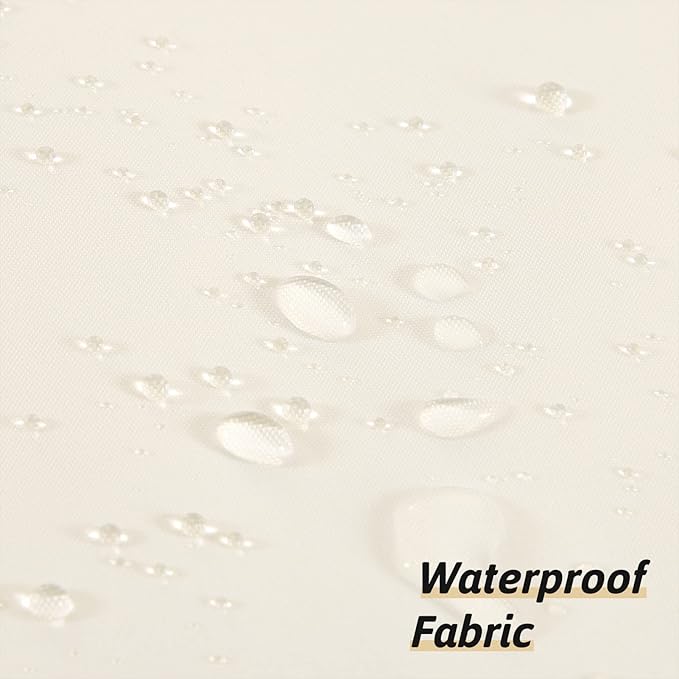 Furlinic No Hook Extra Long Shower Curtain 84 Length,Soft Fabric Bathroom Curtain with 10 Plastic Split Grommets,Waterproof & Machine Washable,Modern Hotel Style,Beige,72x84 Inch