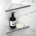 8'' Corner Shower Shelf 2PCS, 304 Stainless Steel Recessed Bathroom Shelves for Tiled Wall, Grout in Shelf, No Drilling Needed (8'', Silver)