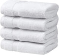 SOFE H&L | Olea Towel Set | 100% Cotton Premium Turkish Towels for Bathroom | Soft, Absorbent, Durable (White, Set of 4 - Washcloth)