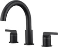 SITGES Matte Black High-Arc Bathtub Faucet,Solid Brass,2-Handle Deck Mount Tub Faucet,3-Hole Roman Bath Tub Faucet Set with Valve