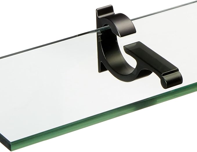 Spancraft Glass M-4.75x12-Black Monarch Glass Shelf, Black, 4.75" x 12"
