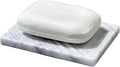 Real Marble Soap Dish - Soap Dish for Shower, Shower Bar Soap Holder, Marble Dish for Bathroom Kitchen, Decorative Stone Soap Dish (Calacatta White, Twill Rectangular)