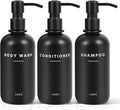 Set of 3 Shampoo and Conditioner Dispenser - 16oz Durable Shower Soap Dispenser and Shampoo Bottles - Easy to Refill Bathroom Decor