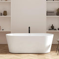 FerdY 67" Shangri-La Elite, Acrylic Freestanding Bathtub, Glossy White, Modern & Contemporary Design Soaking Tub with Brushed Nickel Pop-Up Drain and Minimalist Design Overflow, cUPC Certified