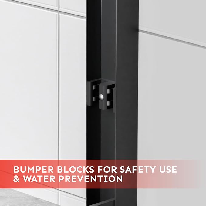 56-60" Wx76 H Semi Frameless Double Sliding Shower Door, 5/16" Tempered Glass&Shatter Proof Film Doubling Safety, Easy Clean Coating&Stainless Steel Hardware, Z-Shaped Water Protection Matte