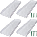 Gutter Downspout Splash Block,16.3"Drain Gutter Guard Diverter,Gutter Downspout Extensions for Water Drainage, Fixable Down Spout Drain Trays,Drainage to Protect House Foundations (4PC White)
