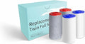 Replacement Filters for Weddell Duo Shower System - High-Performance Removal of Chlorine, PFAS, Contaminants | Promotes Skin & Hair Wellness (2Blue+2Red)