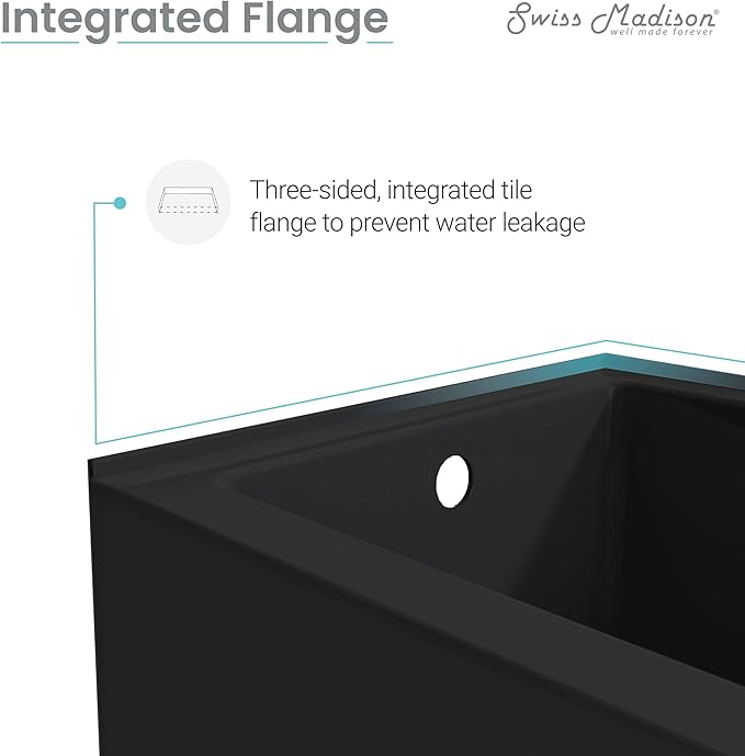 Swiss Madison Well Made Forever SM-AB540MB Voltaire Skirted Alcove Bathtub, 60" x 30", Matte Black