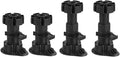 80x46mm(LxW) Adjustable Leveling Feet - 4Pack- Good for Furniture - Leveler Support Frame Replacement Legs - Black
