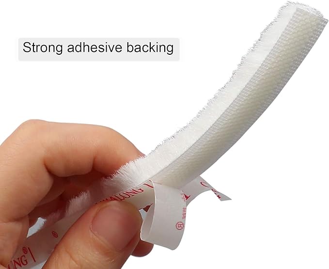 TORRAMI Adhesive Brush Seal Weather Stripping 11/32 inch x 3/16 inch x 62 ft, Dustproof Soundproof Windproof for Windows Bottom and Frame,Sliding Doors Frame,Wardrobe, White