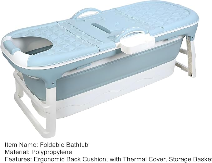 Portable Bathtub for Adult, Large Collapsible Tub, Portable Tub for Adults, Tub for Shower, Sweat Steaming Spa Sweat Steaming Bathtub, Effortless Folding Bathtub, Hot Bath, Ice Bath 46 in