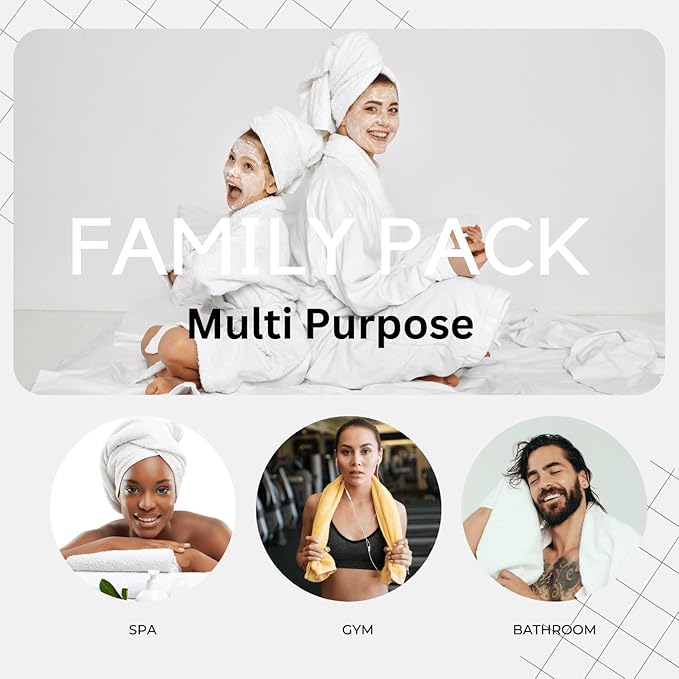 LANE LINEN 100% Cotton Bathroom Towel Set - 6 Pieces - Fluffy, Super Soft & Highly Absorbent - 2 Large Bath Towels, 2 Washcloths, 2 Hand Towels - Ringspun, Double Sided Cotton Terry - Platinum