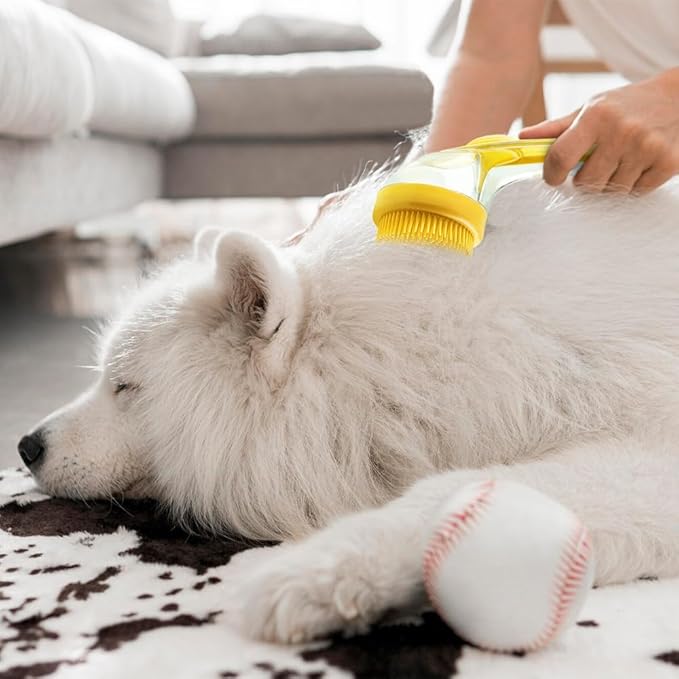 Dog Bath Brush, Pet Grooming Massage Scrubber for Long and Short Hair, 2025 Model (red)