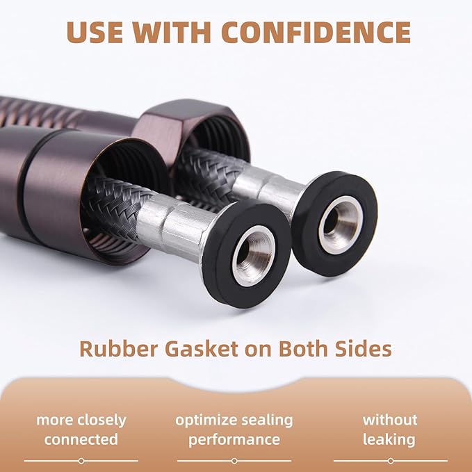 Angle Simple Handheld Shower Hose Replacement G 1/2 Thread Type, Stainless Steel Flexible Shower Head Hose Extra Long, 79 Inches, Oil Rubbed Bronze