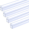 1/2" (12mm) Frameless Shower Door Seal – U-Type 22.5" (57.2cm) Ultra-Clear Bottom & Side Drip Rail Sweep Strips, 4 Pieces for Leak Protection, Water Control & Easy DIY Installation