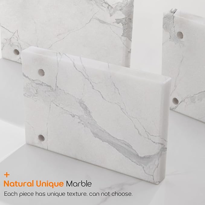 Hand Towel Holder Chrome for Bathrooms Vanity Countertop 2-Tier Towel Rack Free Standing with Thicken Marble Base, Polished Stainless Steel AN7003CH