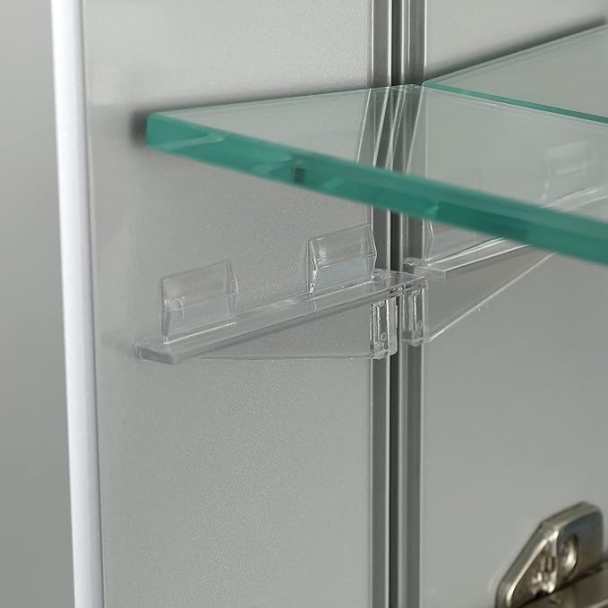 Blossom 16x20 Inch Aluminum Medicine Cabinet with Mirror – Recessed or Surface Wall Mounted Bathroom Storage with Adjustable Glass Shelves, Soft Close Hinges, Rust-Resistant and Modern Mirrored Design