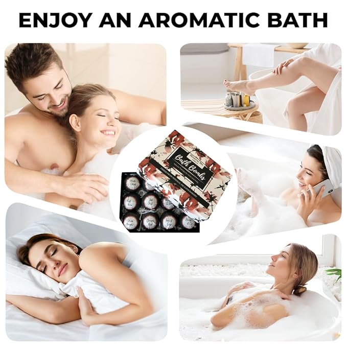 Bath Bombs for Women Relaxing with Inspirational Messages, 12 Natural and Organic Bath Bombs with Essential Oils & Skin Moisturizing Shea Butter. Stocking Stuffers Christmas Gifts for Wife Girlfriend