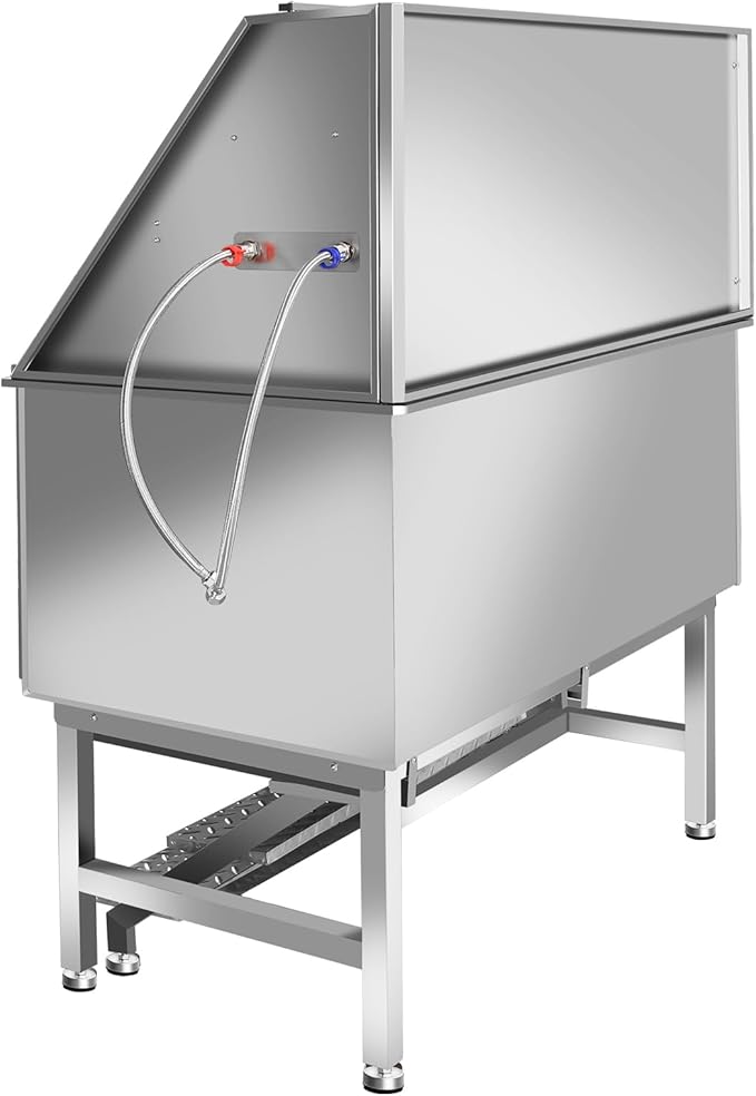 Dog Washing Station Large Dogs Grooming Tub Professional Stainless Steel Dog Bathtubs Bathing Tub Pet Washing Station For Home With Steps