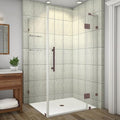 Avalux GS 40 in. W x 36 in. D x 72 in. H Rectangular Pivot Frameless Corner Shower Enclosure in Bronze with Clear Glass