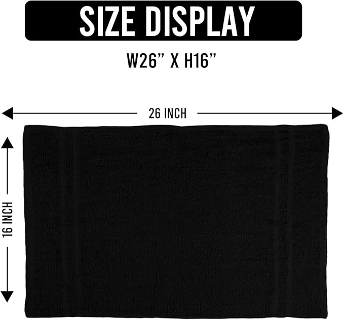 Hand Towels Pack of 40, 100% Cotton, 16 x 27 Inches, Highly Absorbable, Facial, Gym, Hair & Face Towels in Black