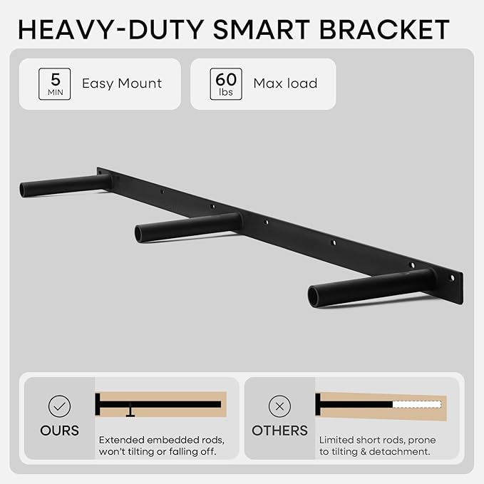 Homeforia 48 inch Golden Oak Floating Shelf, High End Solid Real Wood 48inch Small Floating Shelves for Wall Mounted, Oak Wooden 48in Floating Shelves, Heavy Duty Bracket, 48 X 6.5 X 1.75 in, Set of 2