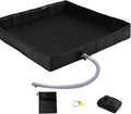 Upgraded Portable Shower Pan, 41" x 41" x 5" Foldable RV Shower Pan with Drain Hose & Pouch, Outdoor Shower Floor Camping Shower Base to Keep Feet Clean for Outdoor, Indoor, Camping, Beach