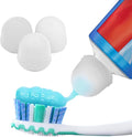 Chrome Cherry SqueezMe Self-Closing Toothpaste Caps, Silicone Lid for Kids & Adults, No Mess Toothpaste Dispenser, Self-Standing Easy Squeezer Cap, Bathroom Accessory, Clear, Pack of 3