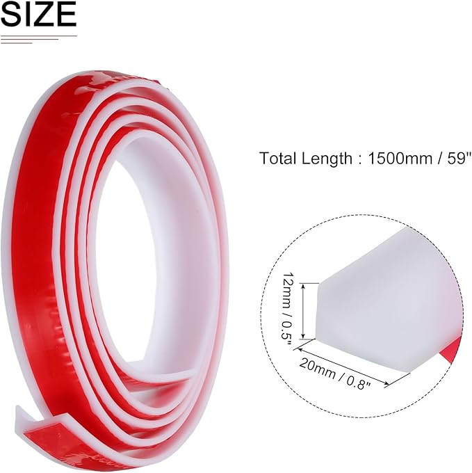 59"x0.8"x0.5" (LxWxH) Collapsible Shower Barrier Stopper - 1 Pack - Good for Bathroom Kitchen - L Shape Water Splash Guard Blocker - White