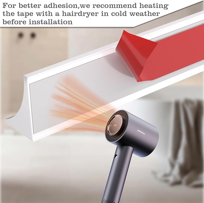 78 Inch Threshold Water Dam Barrier - Black Silicone Sink Splash Guard & Corner Shower Water Guard