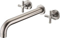 SUMERAIN Tub Faucet Brushed Nickel Wall Mount Tub Filler High Flow Bathtub Faucet with Rough in Valve, Extra Long Spout