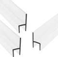 KC Hardware 85 Inch Frameless Shower Door Side Seal Strip, H-Type Glass Shower Door Seal Strip (180 Degree) for 1/4 Inch(4-6mm) Thick Glass, Water Guard That Prevents leaks, Ultra Clear (Pack of 3)
