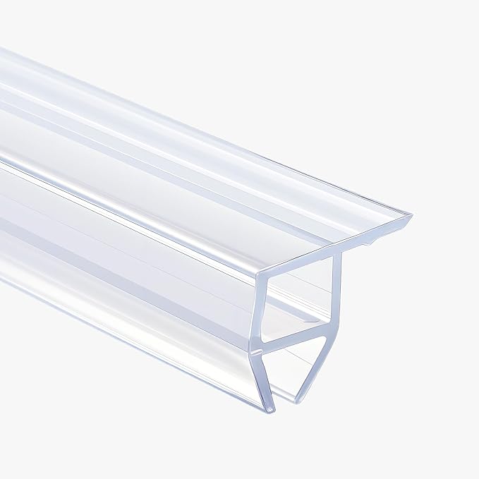Shower Door Side Seal Strip,118 Inch Corner-Type Frameless Shower Door Seal, Corner-Type Shower Door Sweep for 5/16"(8mm) Thick Glass
