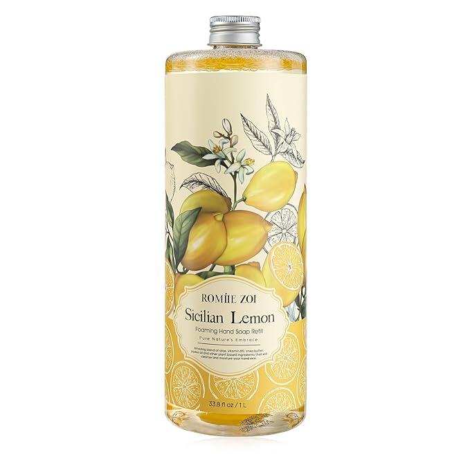 ROMIIE ZOI Foaming Hand Soap Refill, Lemon, Gentle & Moisturizing Formula, 1 L/ 33.8 FL OZ