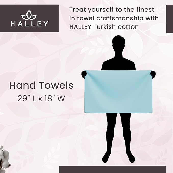 Halley Turkish Cotton Towels (4-Pack) Super Soft Quick Absorbent 100% Cotton Towels for Bathroom Kitchen 4 Pieces of Hand Towels (Taupe)
