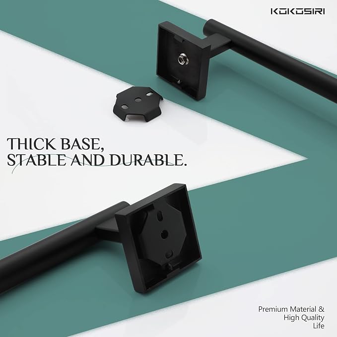 KOKOSIRI Bathroom Towel Bars 12 Inch Towel Ring Matte Black 30CM Hand Towel Holder for Bath Kitchen Wall Stainless Steel B4005BK-L12