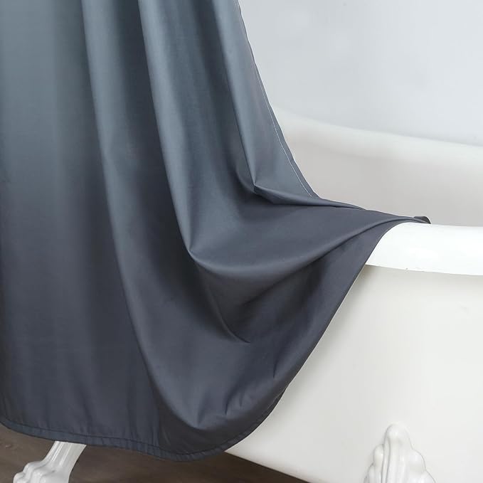 Grey Fabric Shower Curtain, Gray Ombre Microfiber Cloth Shower Curtains for Bathroom, Modern Waterproof Bathroom Curtains, 62" W x 72" H