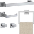 5 Piece Bathroom Towel Bar Set - SUS304 Stainless Steel Bath Towel Holder, 15.7 Inch Towel Racks for Bathroom Wall Mounted, Bathroom Hardware Accessories Set - Brushed Nickel